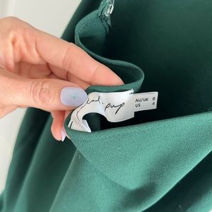 Petal + Pup ruffle midi dress. Longer in back than in front.